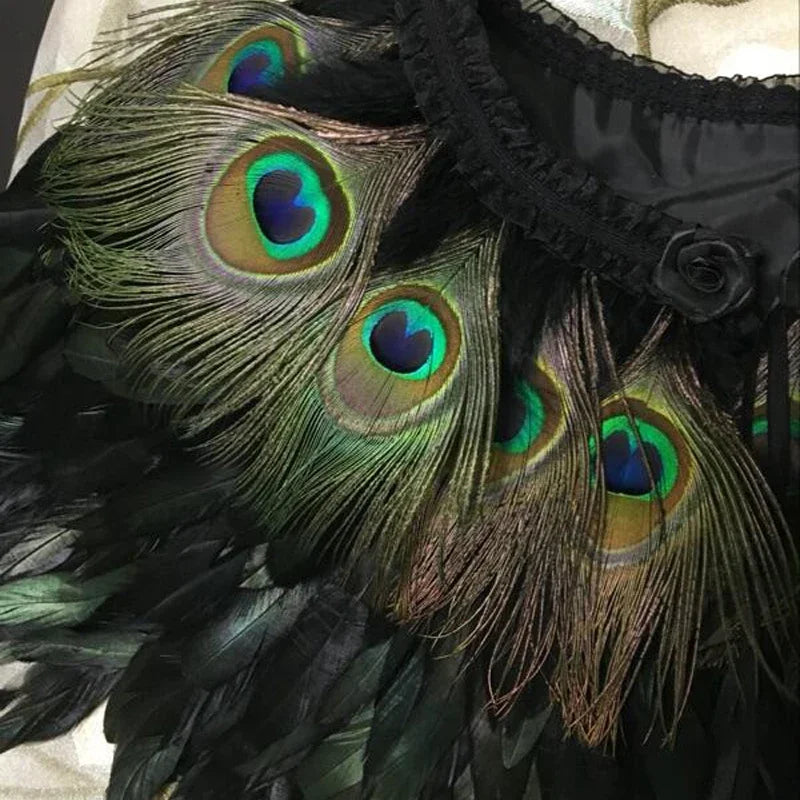 Women's Real Peacock Feather Fur Bridal Bridesmaid Wedding Cape Wrap Pashmina Scarf Shawl for Evening Fancy Dress Party Women's Real Peacock Feather Fur Bridal Bridesmaid Wedding Cape Wrap Pashmina Scarf Shawl for Evening Fancy Dress Party